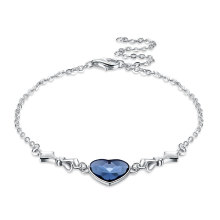 серебряные украшения 925 стерлингового сердца браслеты цепи для женщин ювелирные изделия, браслеты известного бренда с бриллиантами